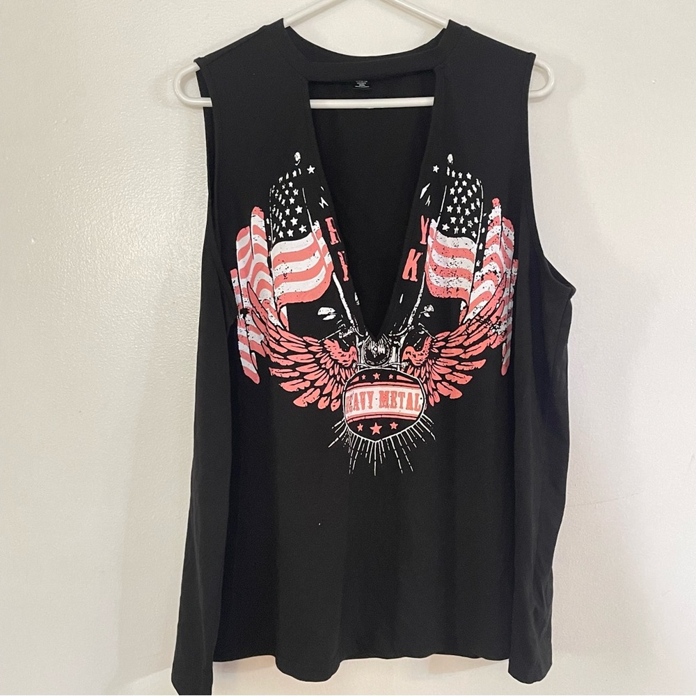 👚NWT SHEIN Black Plus Open Front Tank Top size 3XL